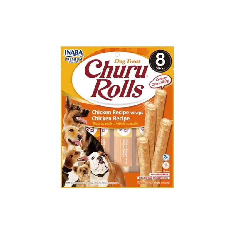 Pamlsok Inaba Churu Rolls dog Kura 8 x 8 ks 768 g