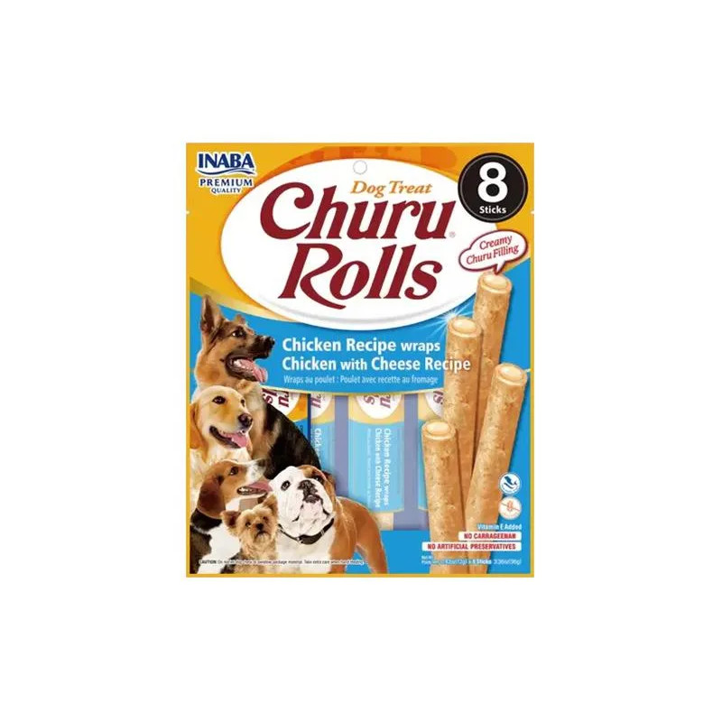 Pamlsok Inaba Churu Rolls dog Kura so syrom 8 x 8 ks 768 g