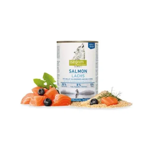 ISEGRIM dog Adult  Salmon with Millet, Blueberries & Wild Herbs  bal. 6 x 400 g konzerva