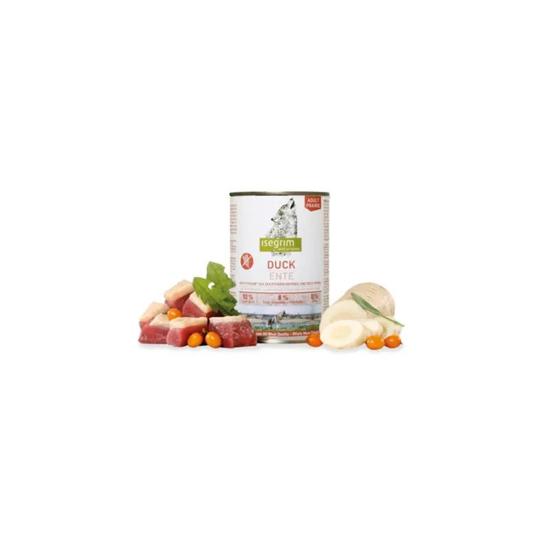 ISEGRIM dog Adult Duck with Parsnip, Sea Buckthorn & Wild Herbs bal. 6 x 400 g konzerva