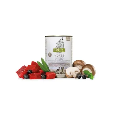 ISEGRIM dog Adult Mono Horse pure with Chokeberries, Champignons & Wild Herbs bal. 6 x 400 g konzerva