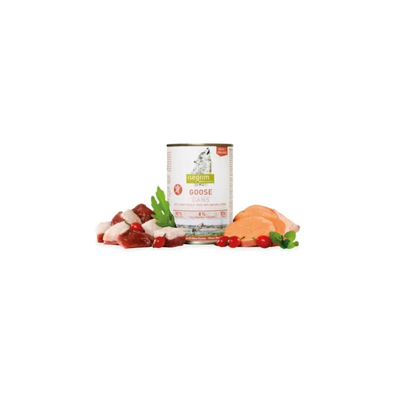 ISEGRIM dog Adult Goose with Sweet Potato, Rose Hip & Wild Herbs bal. 6 x 800 g konzerva
