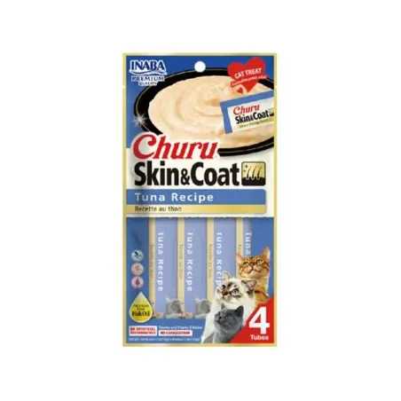 Pamlsok Inaba Churu Skin & Coat cat Tuniak 12 x 4 tuby x 672 g