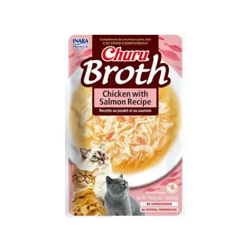 Pamlsok Inaba PS Ciao Broth cat Kura s lososom 12 ks 480 g