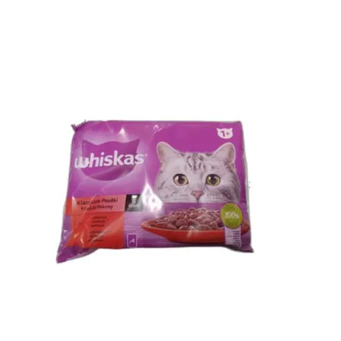 Mars WHISKAS kapsička cat Mäs.výber kura a hrach&hovädzie&morka&jahňa a mrkva v šťave 4 x 85 g