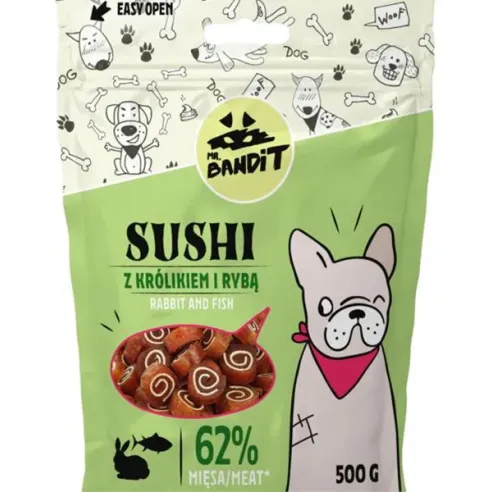 Pamlsok Mr. Bandit sushi rabbit with fish 500g