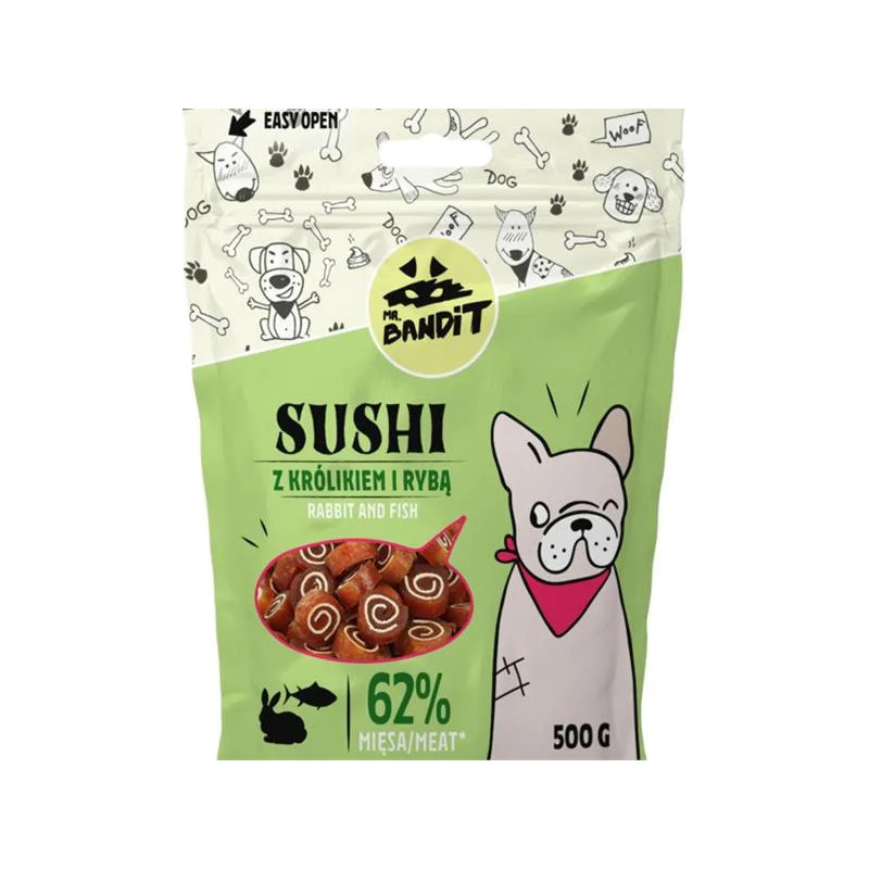 Pamlsok Mr. Bandit sushi rabbit with fish 500g