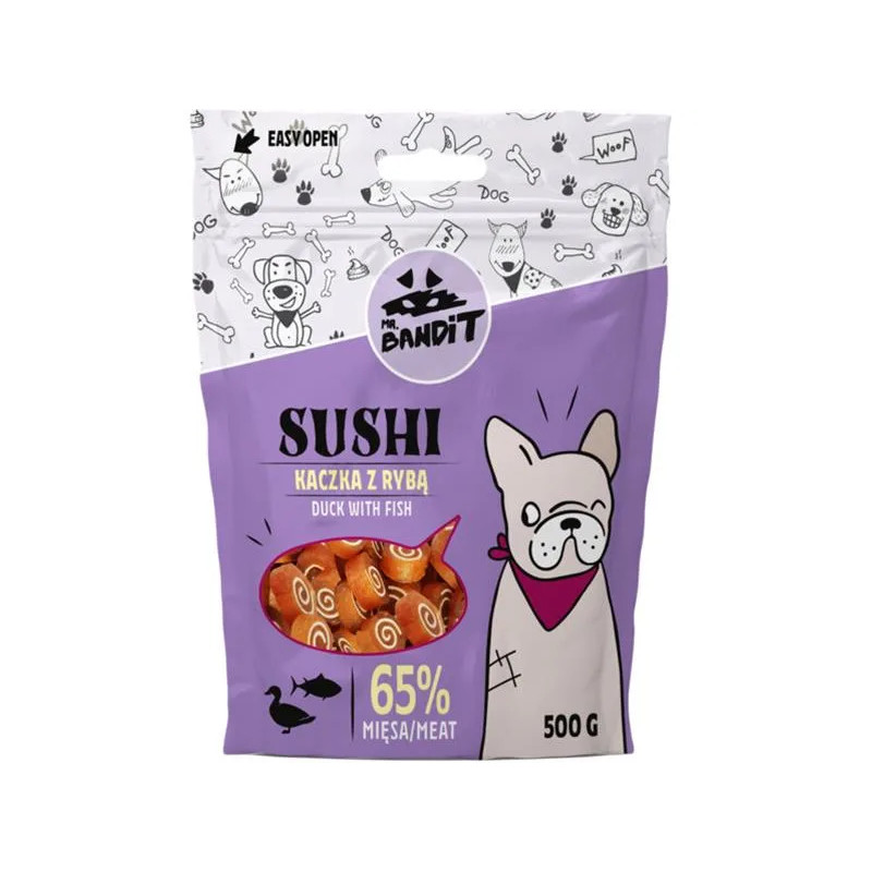 Pamlsok Mr. Bandit sushi duck with fish 500g