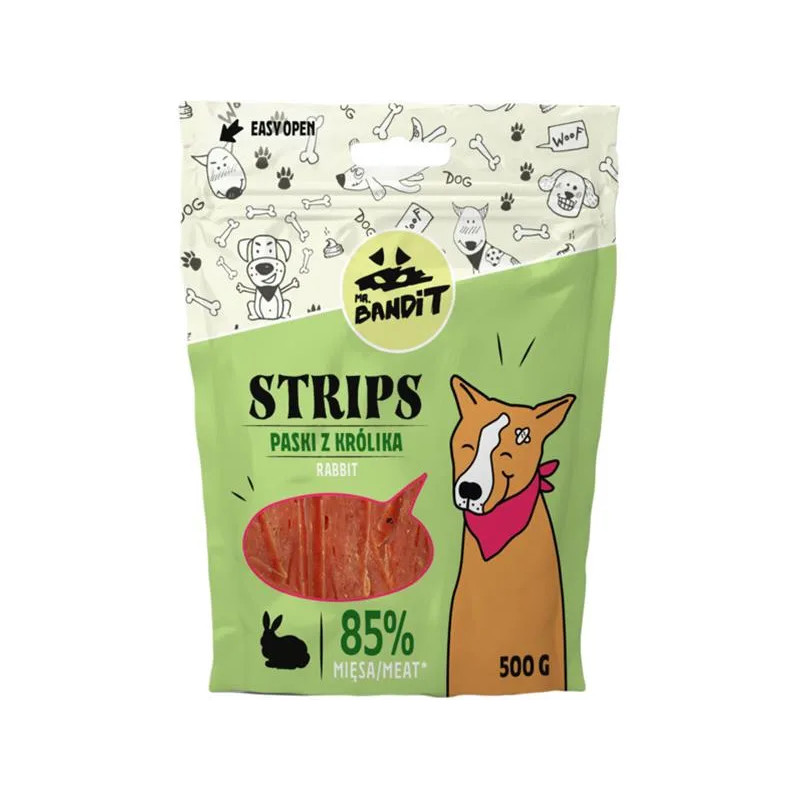 Pamlsok Mr. Bandit rabbit strips 500g