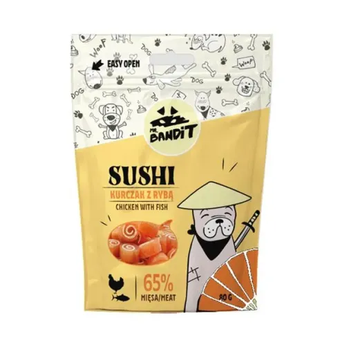 Pamlsok Mr. Bandit sushi chicken & fish 80g