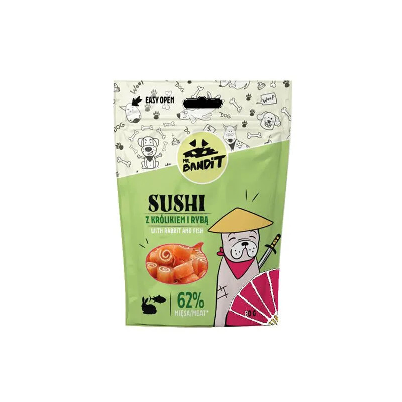Pamlsok Mr. Bandit sushi rabbit & fish 80g