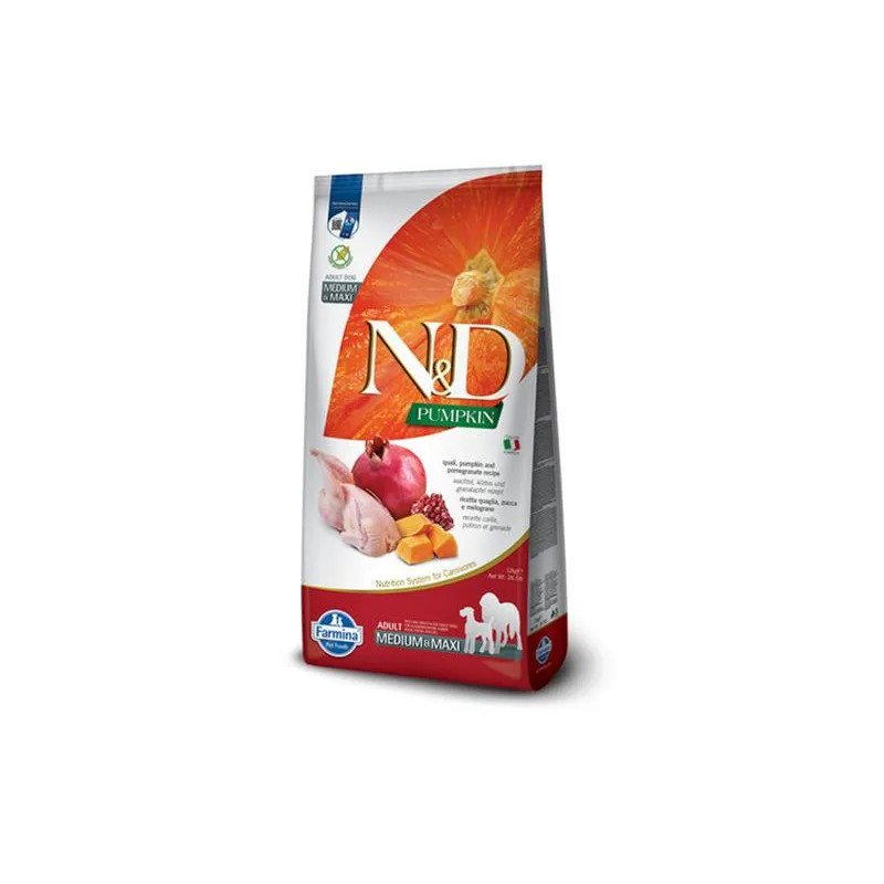 Farmina N&D dog PUMPKIN (GF) adult medium & maxi, quail & pomegranate 12 kg