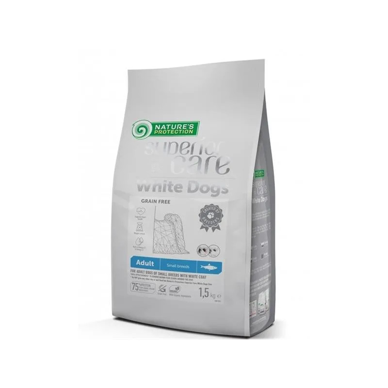 Natures P Superior care white dog GF adult Herring small breed 1,5 kg