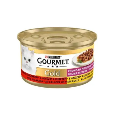 Nestlé GOURMET GOLD cat hovädzie&kura kúsky šťava konz.12x85 g