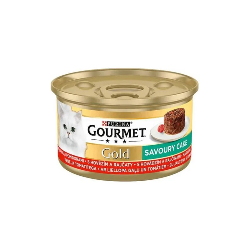 Nestlé GOURMET GOLD Savoury Cake s hovädzím a rajčinou konz.12x85 g