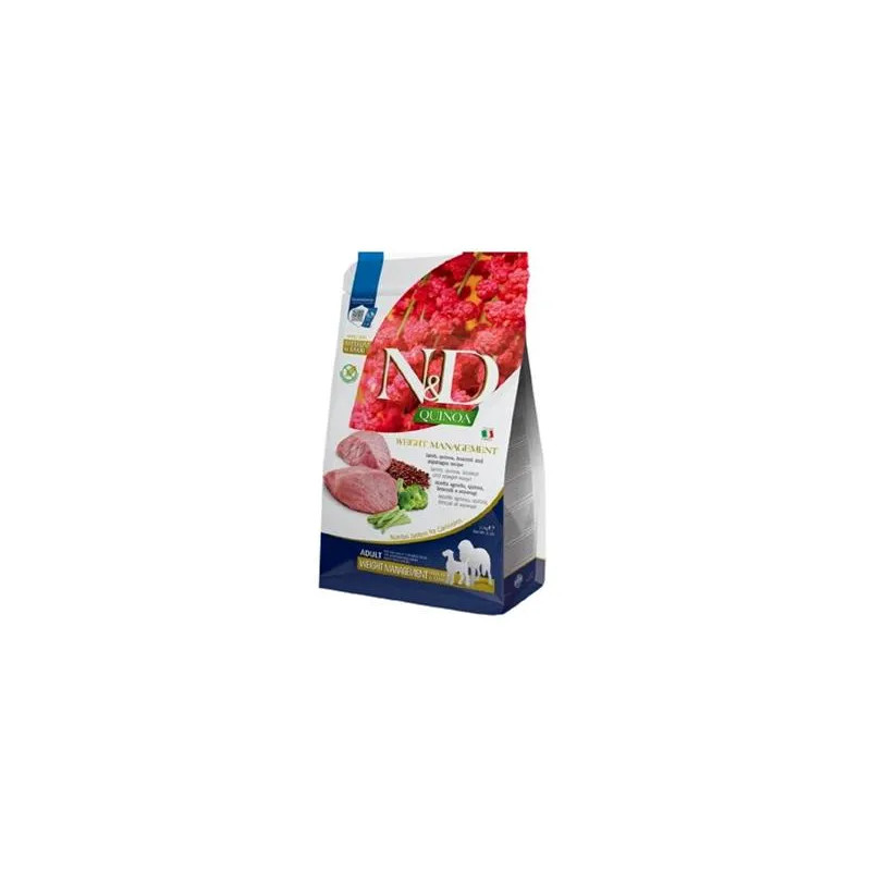 Farmina N&D dog QUINOA (GF) adult medium & maxi, weight managment, lamb & broccoli 7 kg