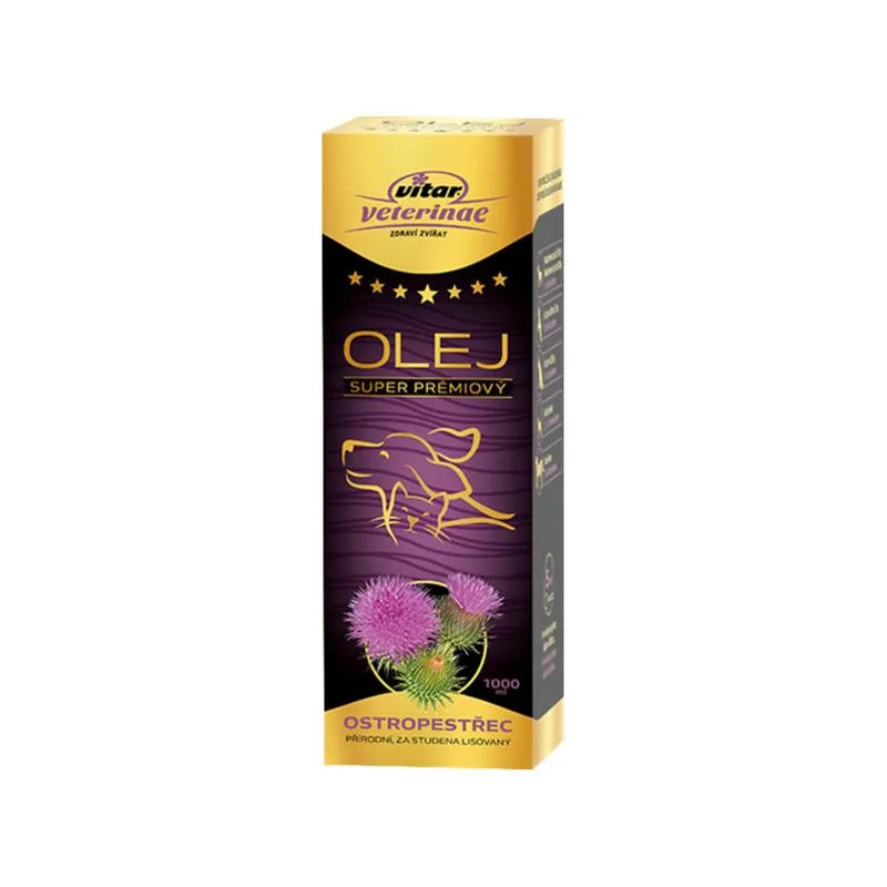 Olej ostropestrecový VITAR Veterinae 1000 ml Olej ostropestrecový VITAR Veterinae 1000 ml