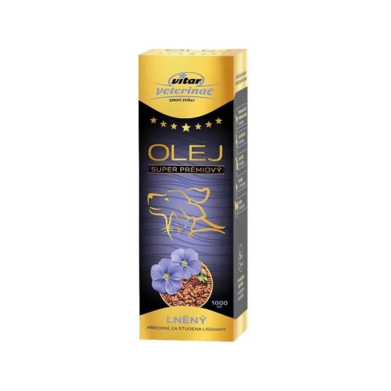 Olej ľanový VITAR Veterinae 1000 ml Olej ľanový VITAR Veterinae 1000 ml