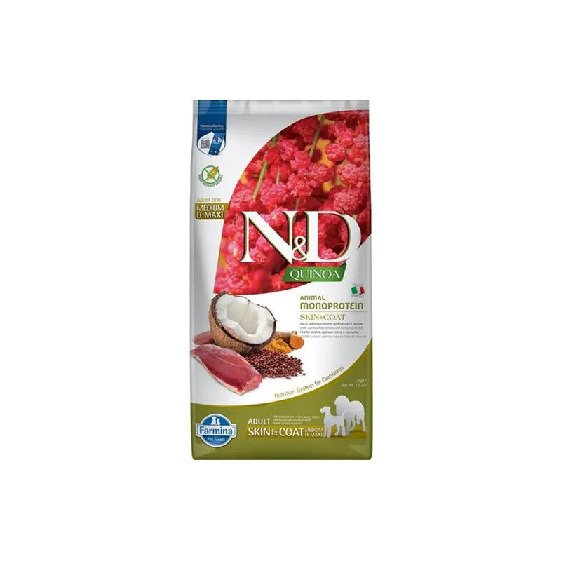 Farmina N&D dog QUINOA (GF) adult medium & maxi, skin & coat, duck & coconout 7 kg