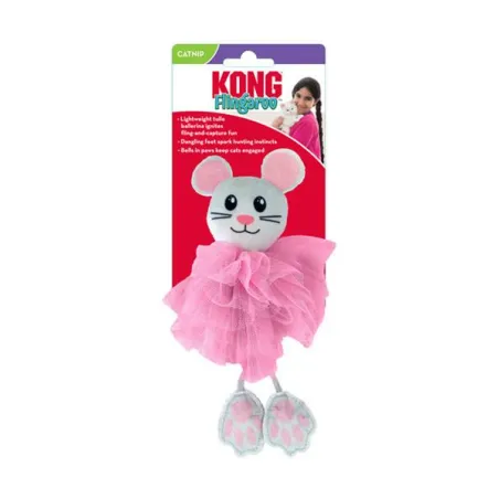 Hračka Kong Cat Flingaroo Tutu Myš, s roľničkami, modro ružová, polyester