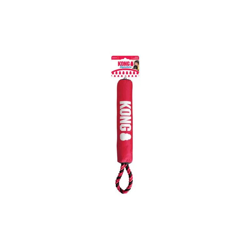 Hračka Kong Dog Signature Preťahovadlo s lanom, pískacie, polyester, červené M