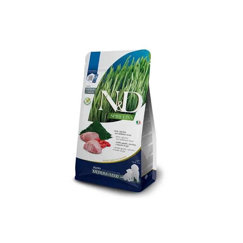 Farmina N&D dog SPIRULINA (GF) puppy medium & maxi, lamb 2 kg Farmina N&D dog SPIRULINA (GF) puppy medium & maxi, lamb 2 kg
