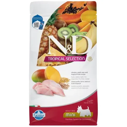 Farmina N&D dog TROPICAL SELECTION (AG) adult mini, chicken 1,5 kg