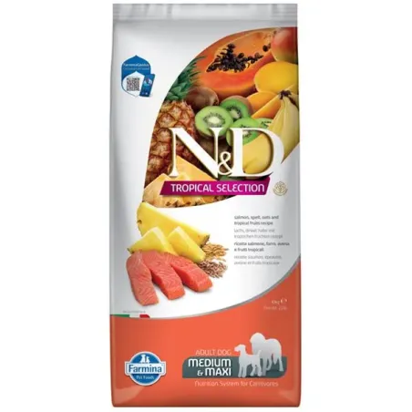 Farmina N&D dog TROPICAL SELECTION (AG) adult medium & maxi, salmon 10 kg