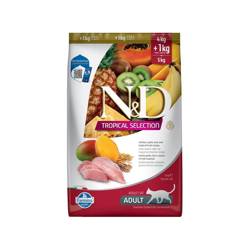 Farmina N&D cat TROPICAL SELECTION (AG) adult, chicken 4 + 1 kg