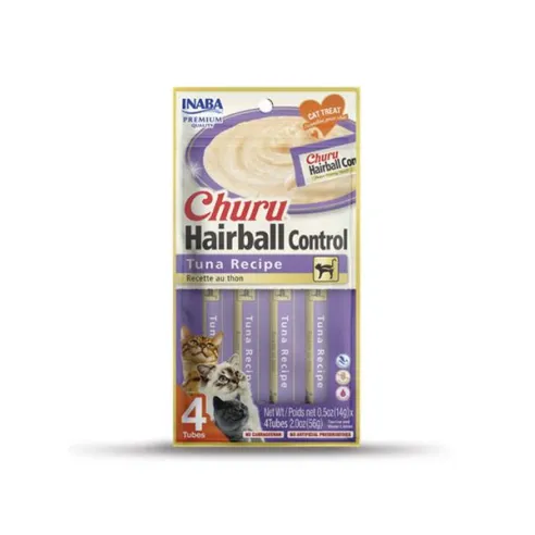 Pamlskok Inaba Churu Hairball cat Tuniak  12 x 4 tuby 672 g