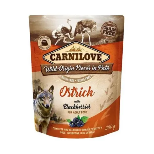 Carnilove dog Kapsička Paté Ostrich with Blackberries 12 x 300 g