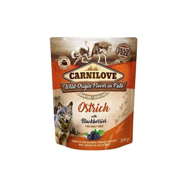 Carnilove dog Kapsička Paté Ostrich with Blackberries 12 x 300 g