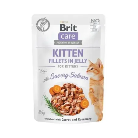 Brit Care cat Kapsička Kitten Fillets in Jelly with Savory Salmon  24 x 85 g