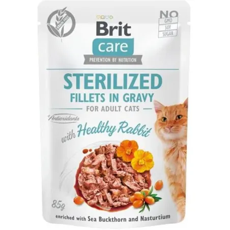 Brit Care cat Kapsička Sterilized Fillets in Gravy with Healthy Rabbit 24 x 85 g