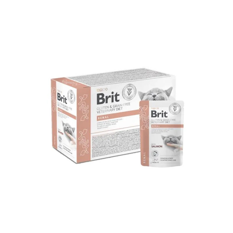 Brit VD Gluten & Grain-Free Cat Pouch Fillets in Gravy Renal 12 x 85 g