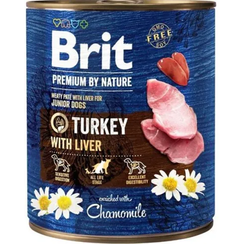 Brit Premium by Nature dog Turkey with Liver 6 x 800 g konzerva