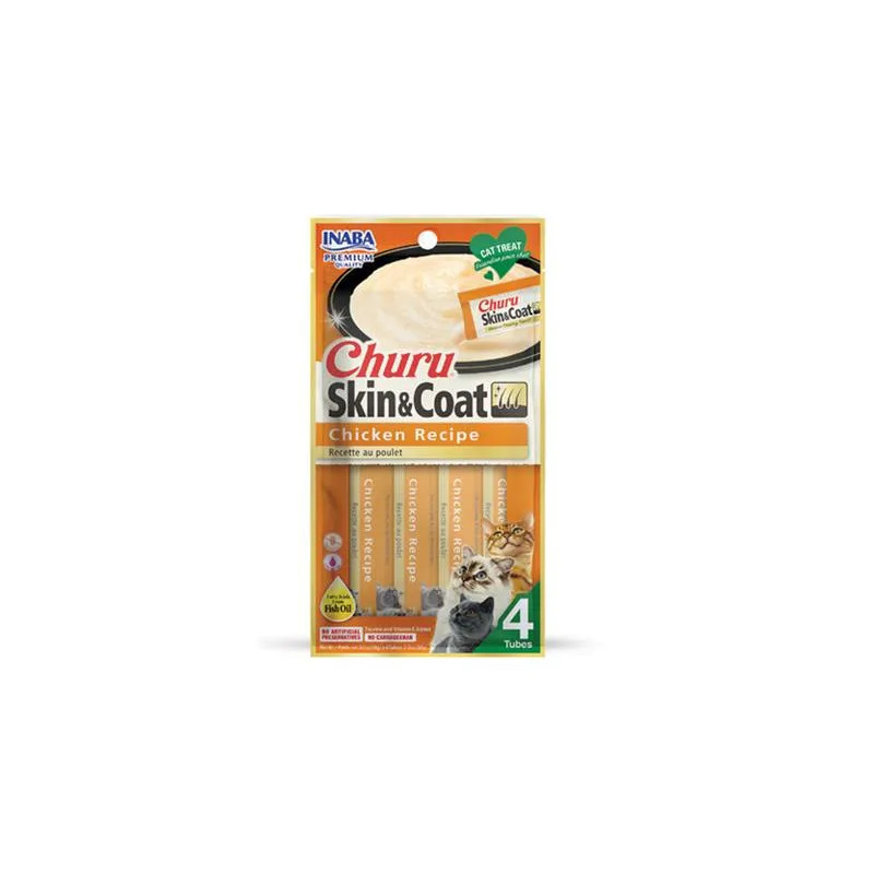Pamlsok Inaba Churu Skin & Coat cat Kura 4 tuby 56 g