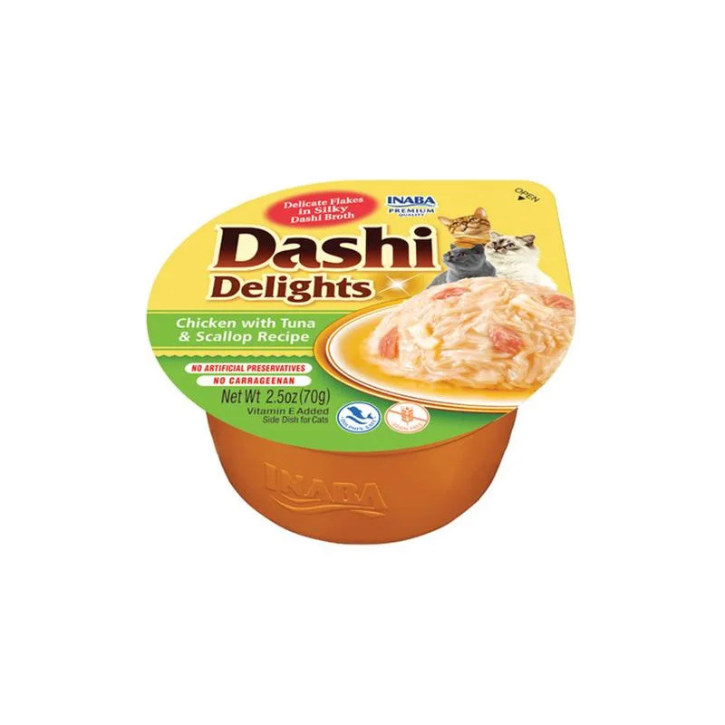 Inaba Dashi Delights cat Kura s tuniakom a hrebenatkou 6 x 70 g vanička