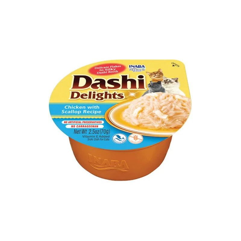 Inaba Dashi Delights cat Kura s hrebenatkou 6 x 70 g vanička