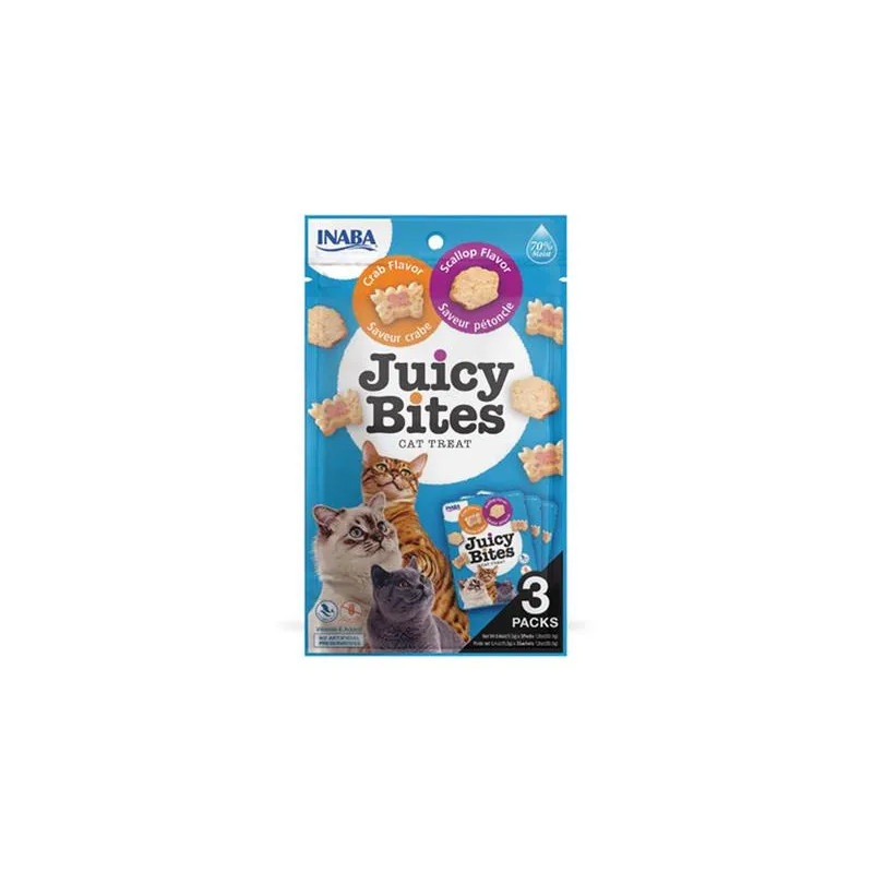 Pamlsok Inaba Juicy Bites cat Hrebenatka & Krab 3 x 11,30 g