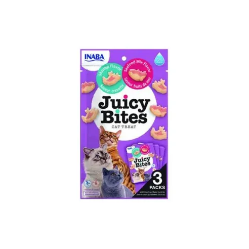 Pamlsok Inaba Juicy Bites cat Krevety & Plody mora 3 x 11,30 g