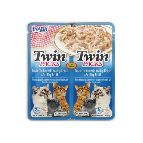 Inaba Twin Packs Cat Kapsička Tuniak & Kura s hrebenatkou 12 x 80 g