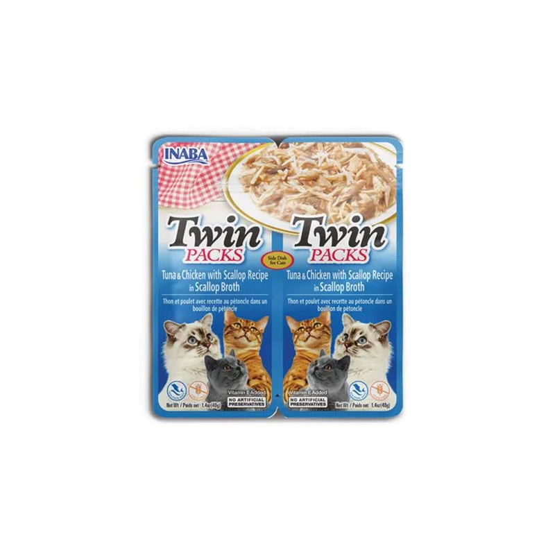 Inaba Twin Packs Cat Kapsička Tuniak & Kura s hrebenatkou 12 x 80 g