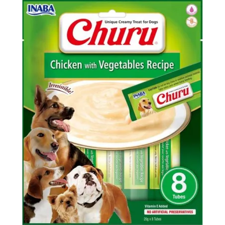 Pamlsok Inaba Churu Pyré dog Kura so zeleninou 8 túb 160 g