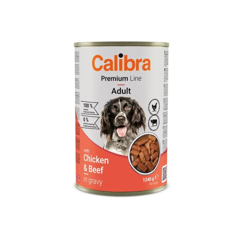 Calibra KONZERVA dog Adult Premium Kura & hovädzie 1240 g