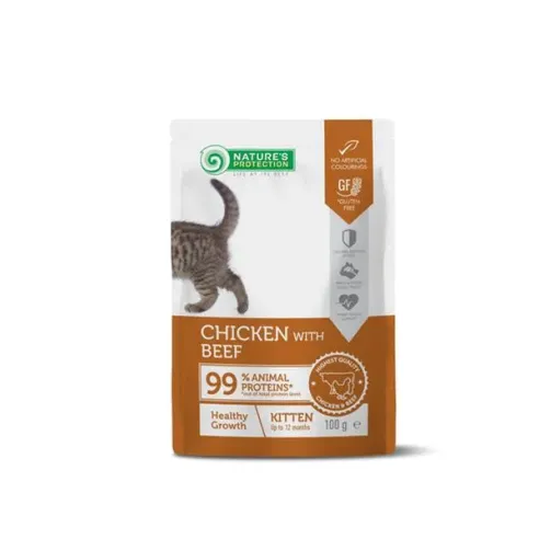 Natures P KAPSIČKY cat kitten chicken & beef 22 x 100 g