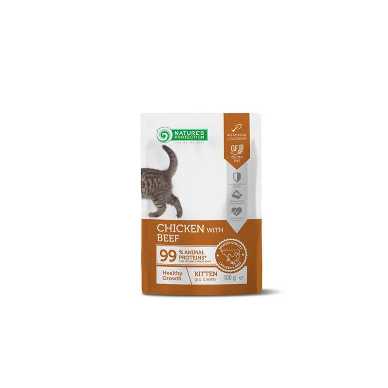 Natures P KAPSIČKY cat kitten chicken & beef 22 x 100 g
