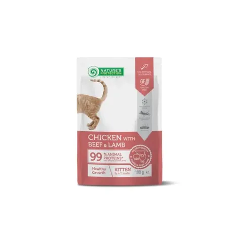 Natures P KAPSIČKY cat kitten chicken & beef & lamb 22 x 100 g