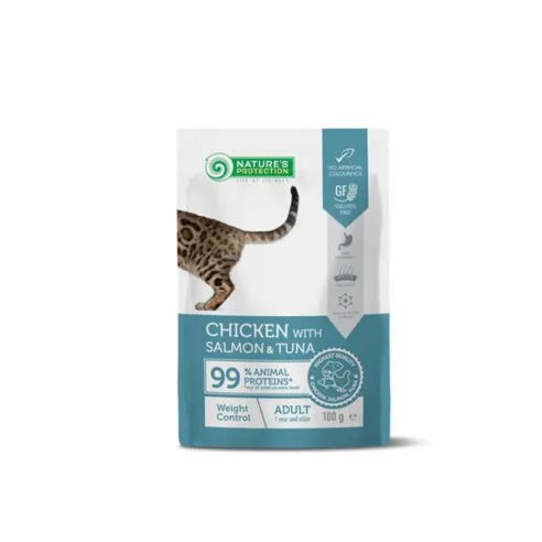 Natures P KAPSIČKY cat adult weight control chicken & salmon & tuna 22 x 100 g