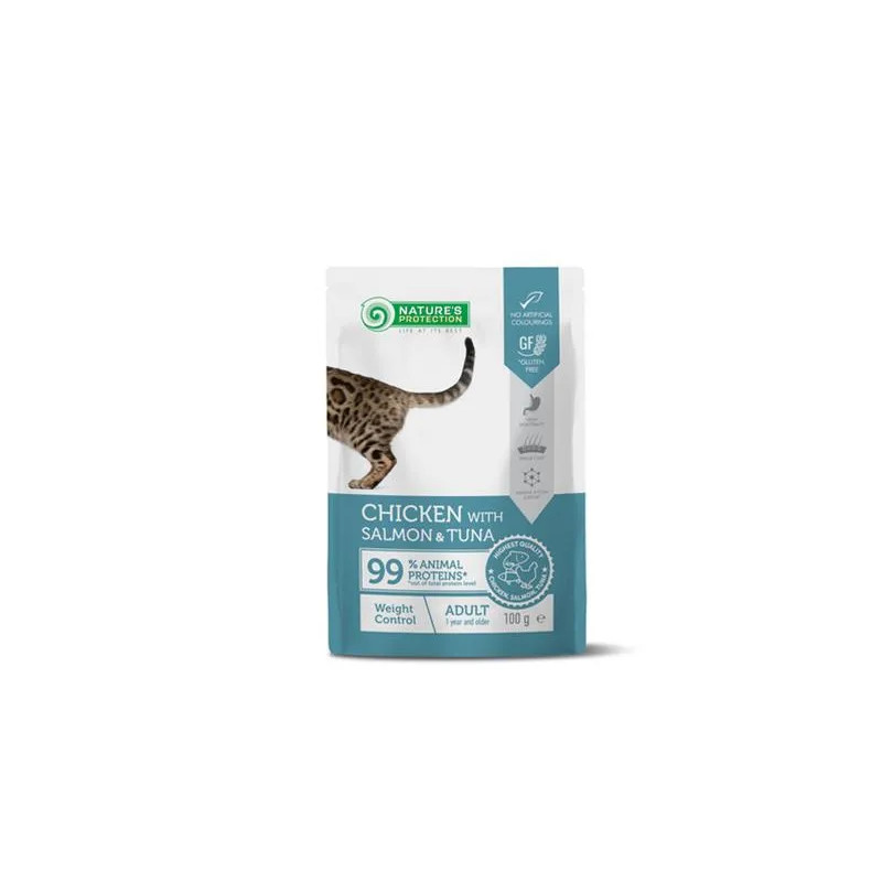 Natures P KAPSIČKY cat adult weight control chicken & salmon & tuna 22 x 100 g